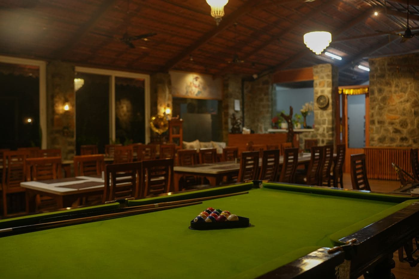 Pool table in the restaurant lounge
