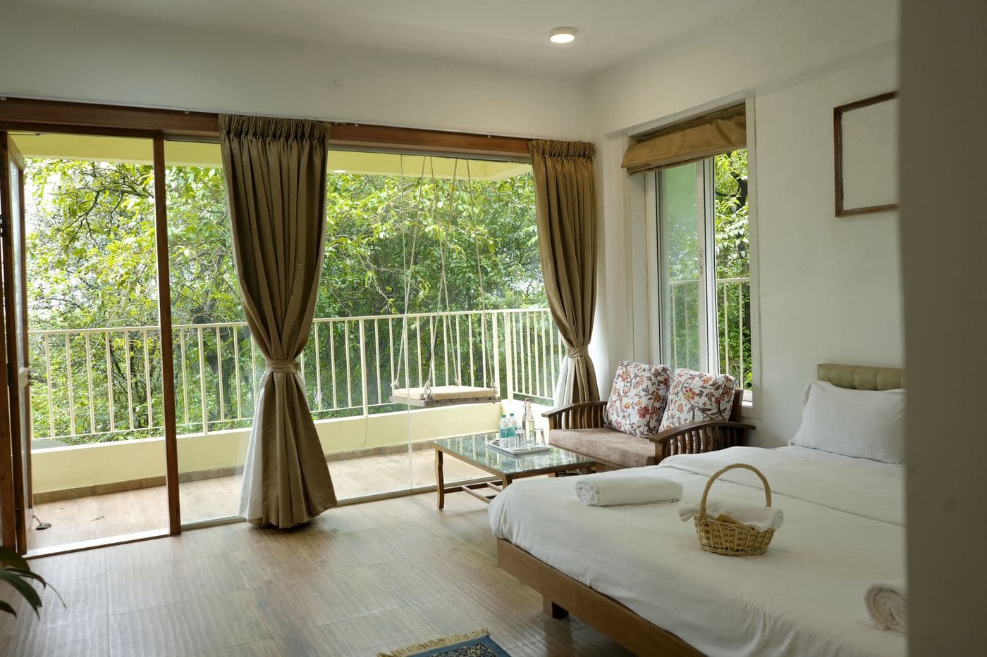 Vanvaibhav Standard Room and its private balcony